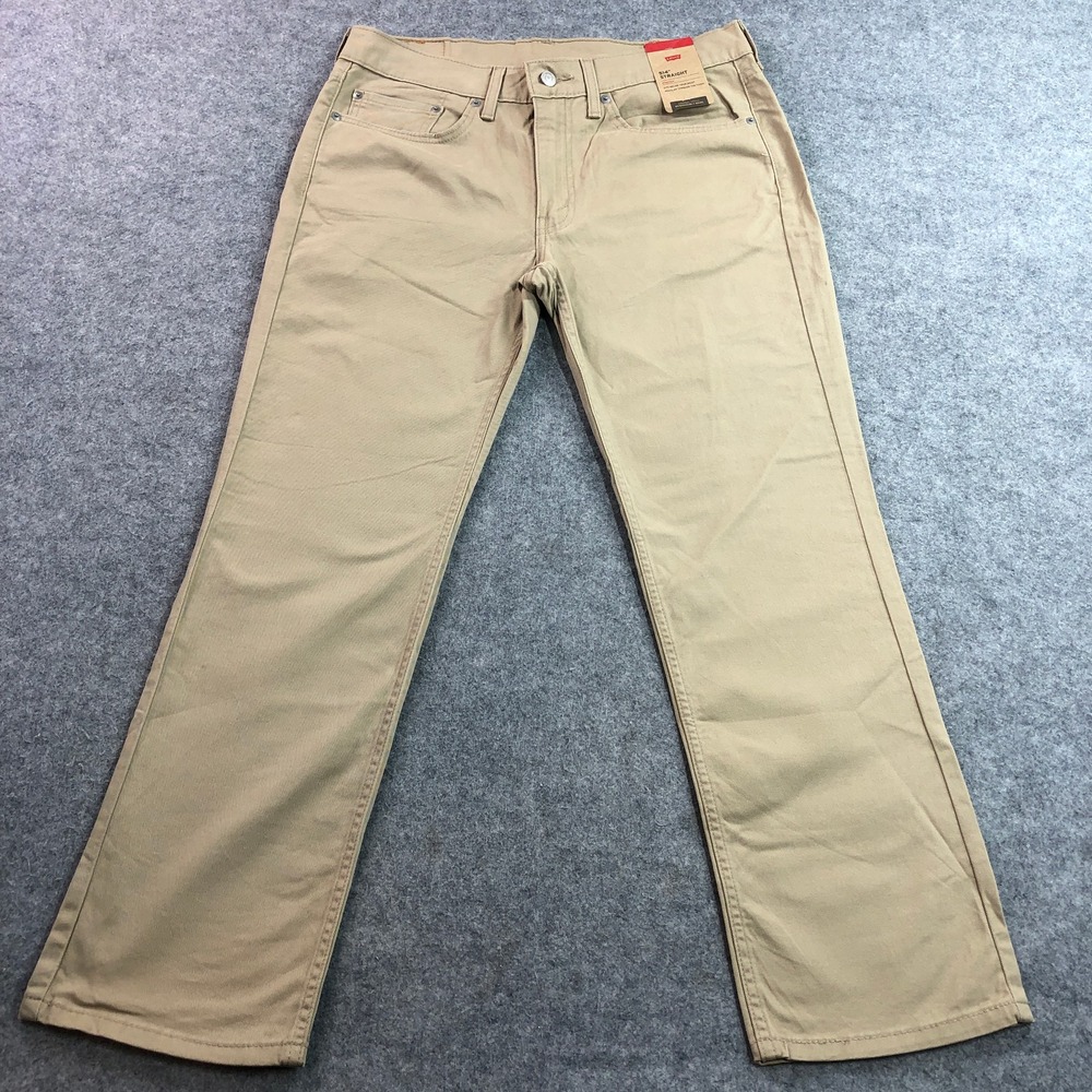 Levis Mens 514 Straight Pants 32x29 Tan Khaki Stretch Twill Chino Jean NWT